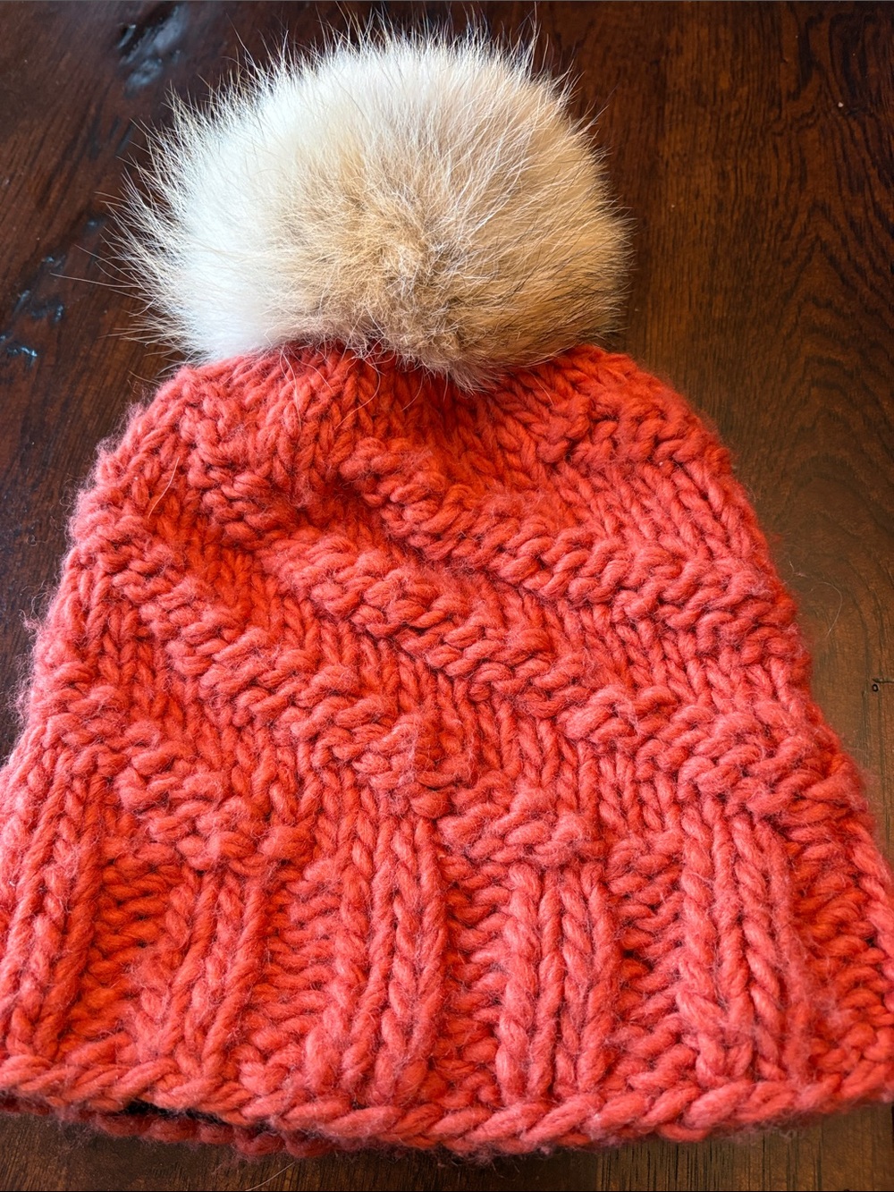 Kyi Kyi Classic Beanie with Fox Fur Pom